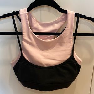 Sarah’s Day Whitefox pink&black strappy sports bra in size medium